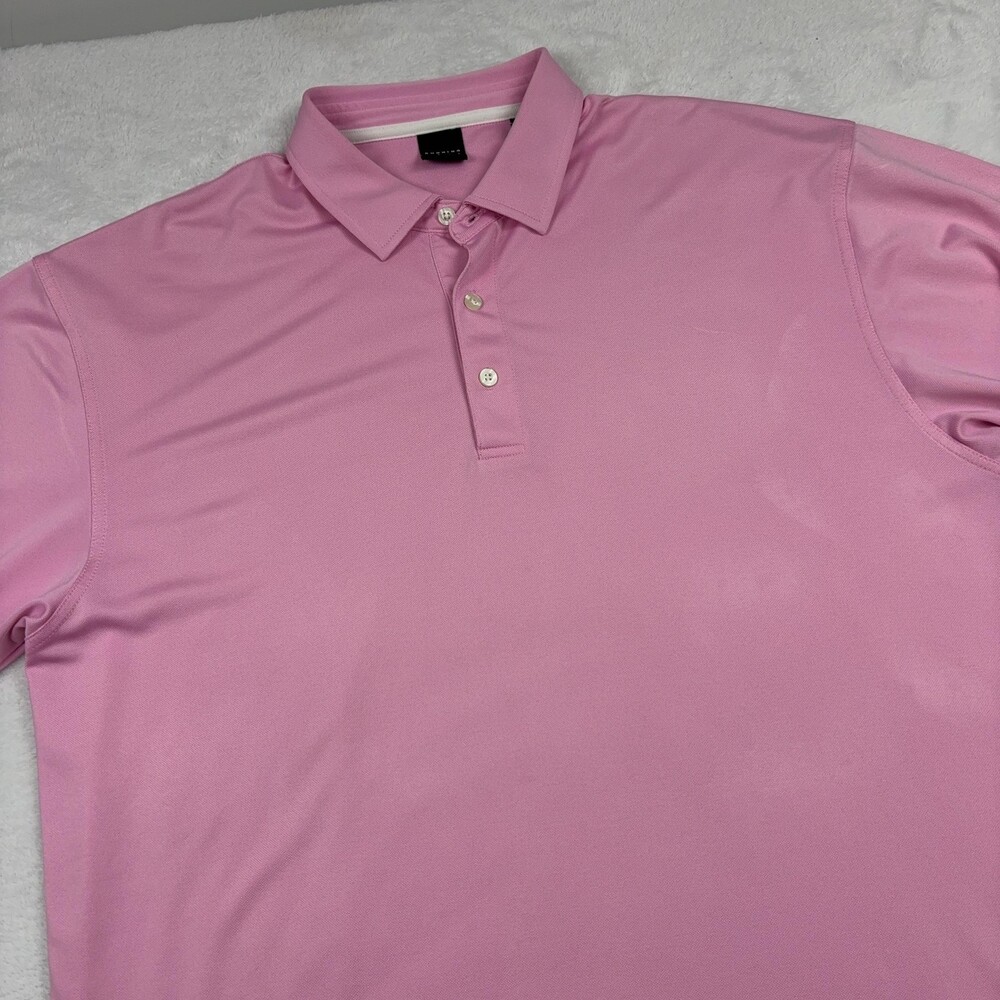 Dunning Golf Polo Shirt Mens 2XL Pink Short Sleeve Golf Polyester Knit